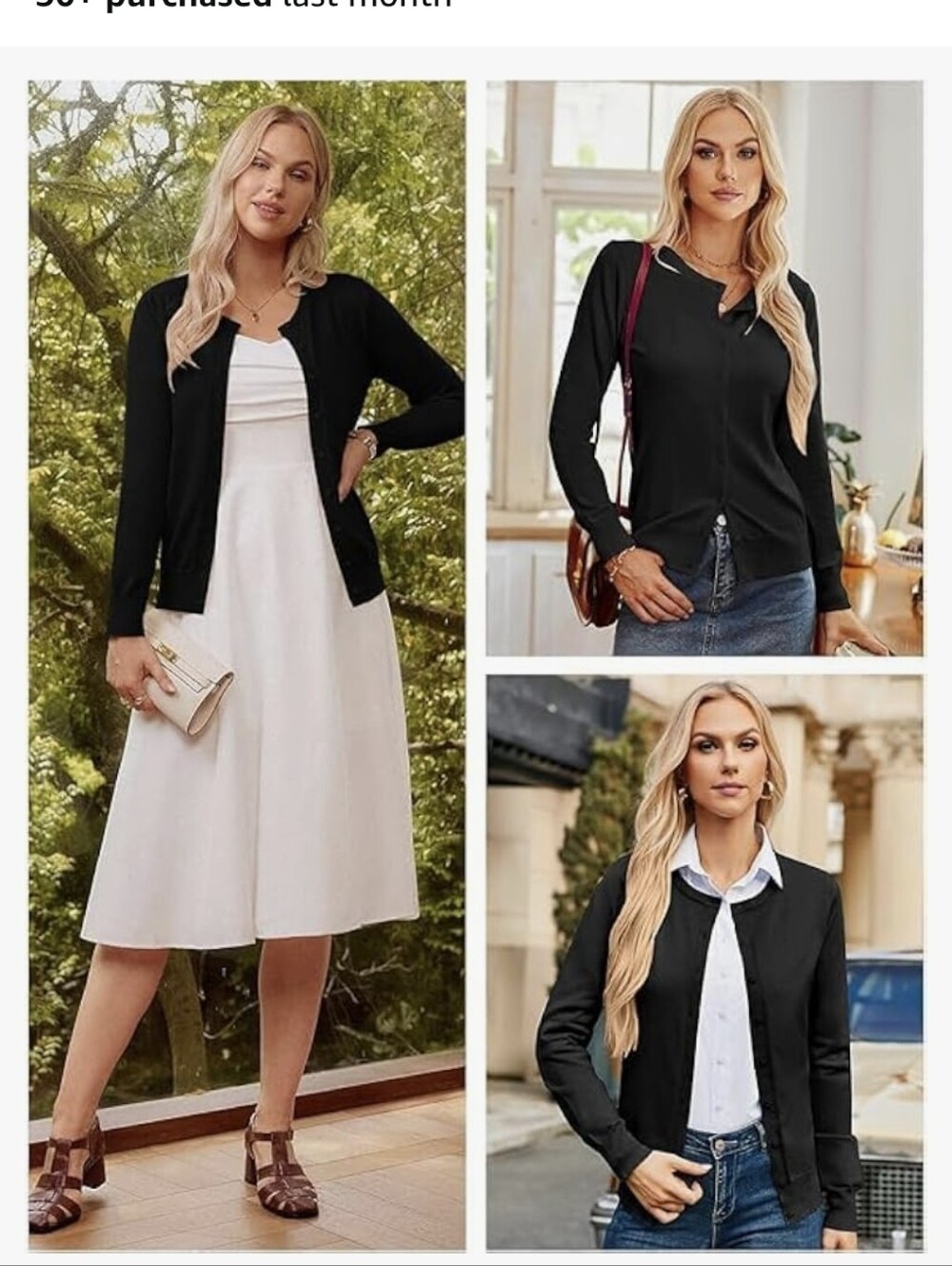 Grace Karin Black Button-Front Women's Cardigan Sz.3XL NWT
